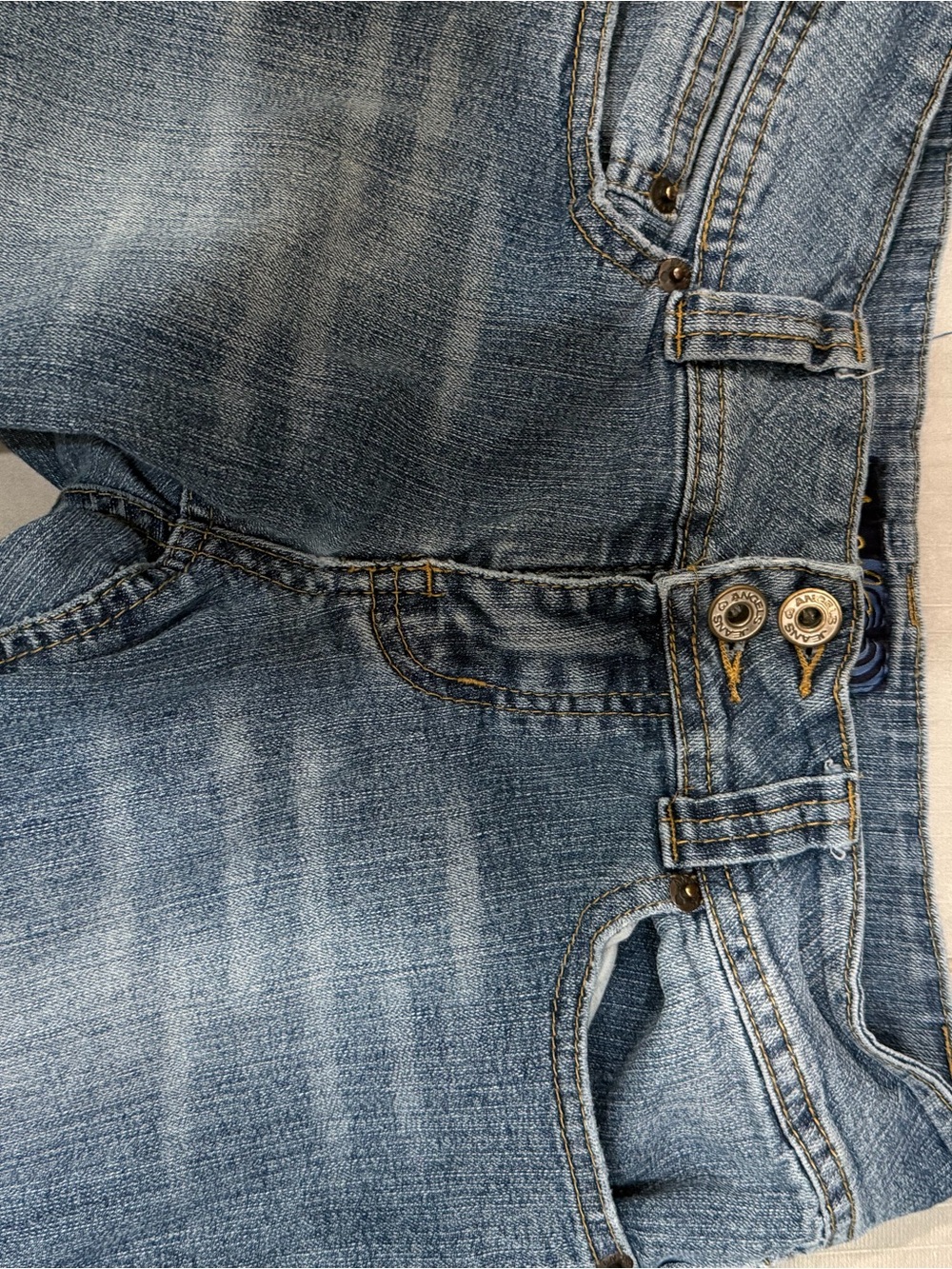 Angels Medium Blue Flare Jeans with Raw Edge - Picture 3 of 9